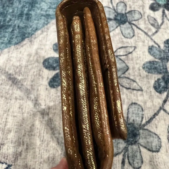 Miu Miu Gold metallic bifold wallet EUC - Picture 5 of 13